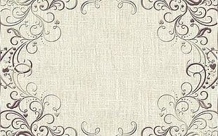 white and black floral textile